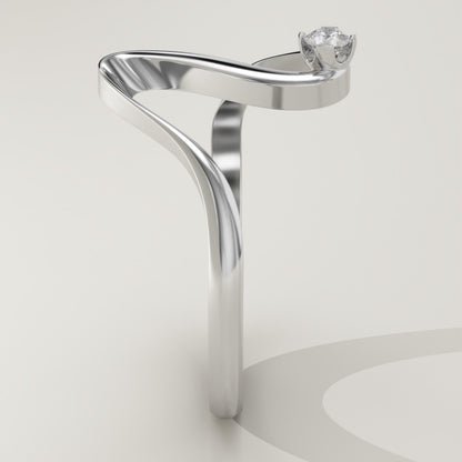 0.07 CT Round Lab-Grown Diamond Curved Wedding Band