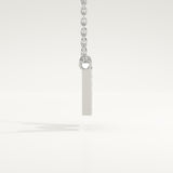 0.084 TCW Round Lab-Grown Diamond W Initial Necklace