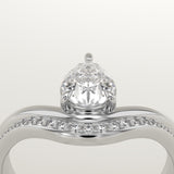 0.65 CT Pear Cut Solitaire Lab-Grown Diamond Bridal Set