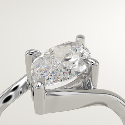 Marquise Cut Solitaire Lab-Grown Diamond Engagement Ring