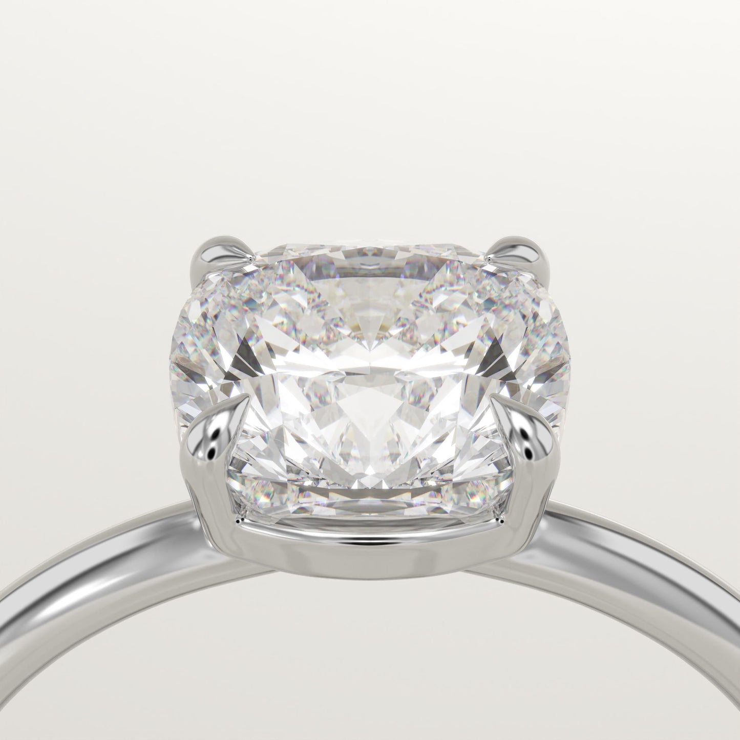 Cushion Cut Solitaire Lab-Grown Diamond Engagement Ring