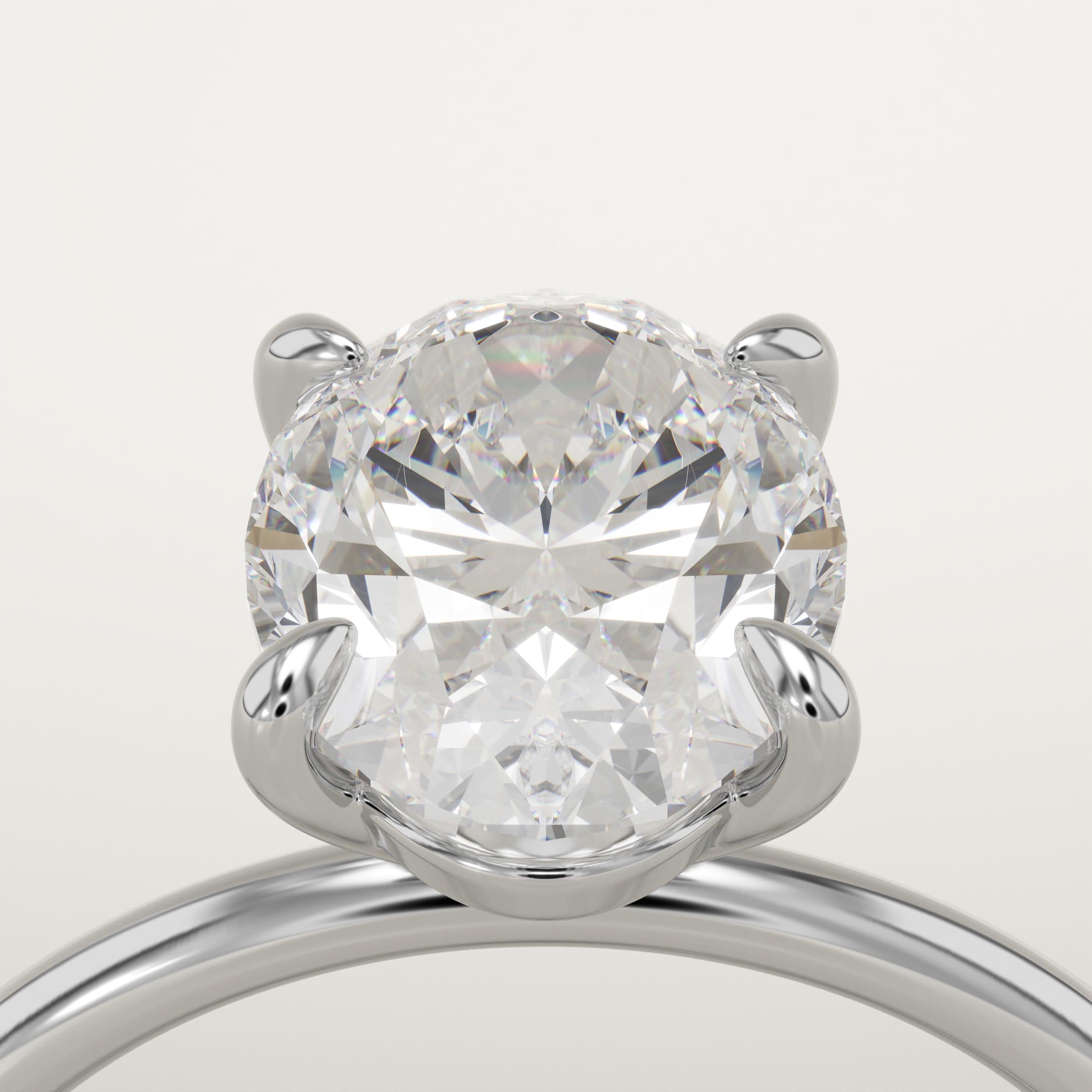 2.0 CT Oval Cut Solitaire Lab-Grown Diamond Engagement Ring
