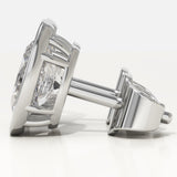 1 TCW Oval Bezel Lab-Grown Diamond Stud Earrings