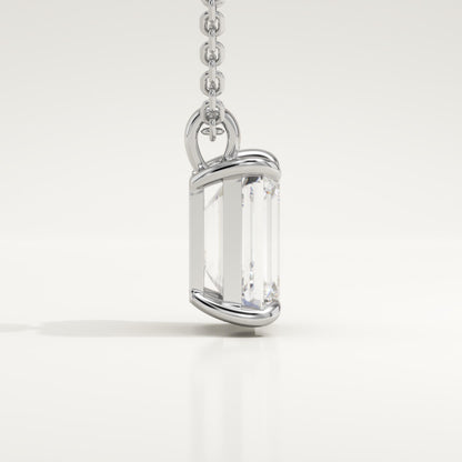 2 CT Emerald Cut Lab-Grown Diamond Solitaire Necklace