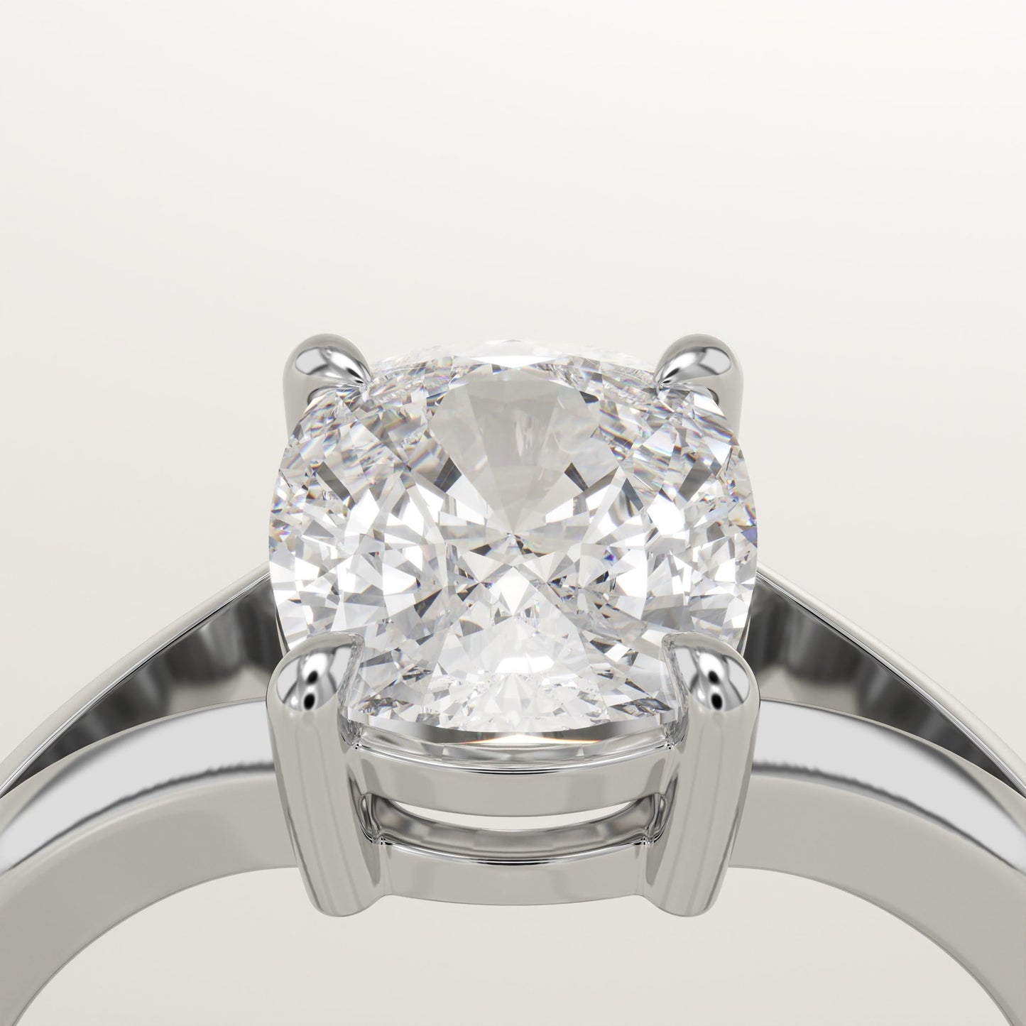 Elongated Cushion Cut Solitaire Split Shank Lab-Grown Diamond Engagement Ring