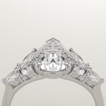 2.0 CT Pear Cut Cluster Lab-Grown Diamond Engagement Ring