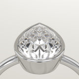 1.25 CT Pear Cut Bezel Lab-Grown Diamond Engagement Ring