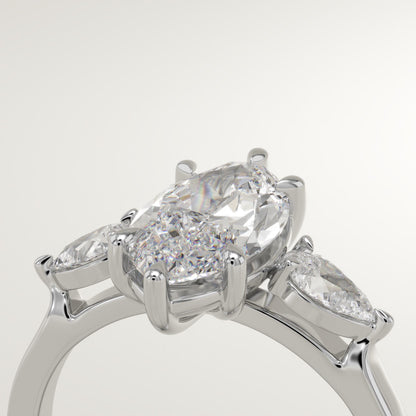 Marquise Cut Three stone Lab-Grown Diamond Engagement Ring