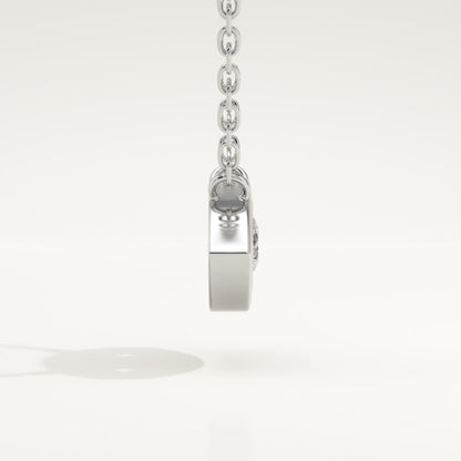 0.08 CT Round Lab-Grown Diamond Evil Eye Charm Necklace