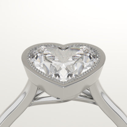 Heart Cut Bezel Lab-Grown Diamond Engagement Ring