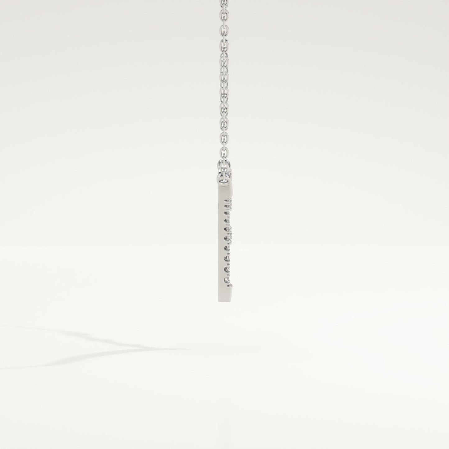 0.128 TCW Round Lab-Grown Diamond Half Chevron Necklace