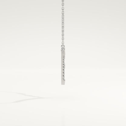 0.128 TCW Round Lab-Grown Diamond Half Chevron Necklace