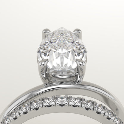 Pear Cut Pave Lab-Grown Diamond Engagement Ring