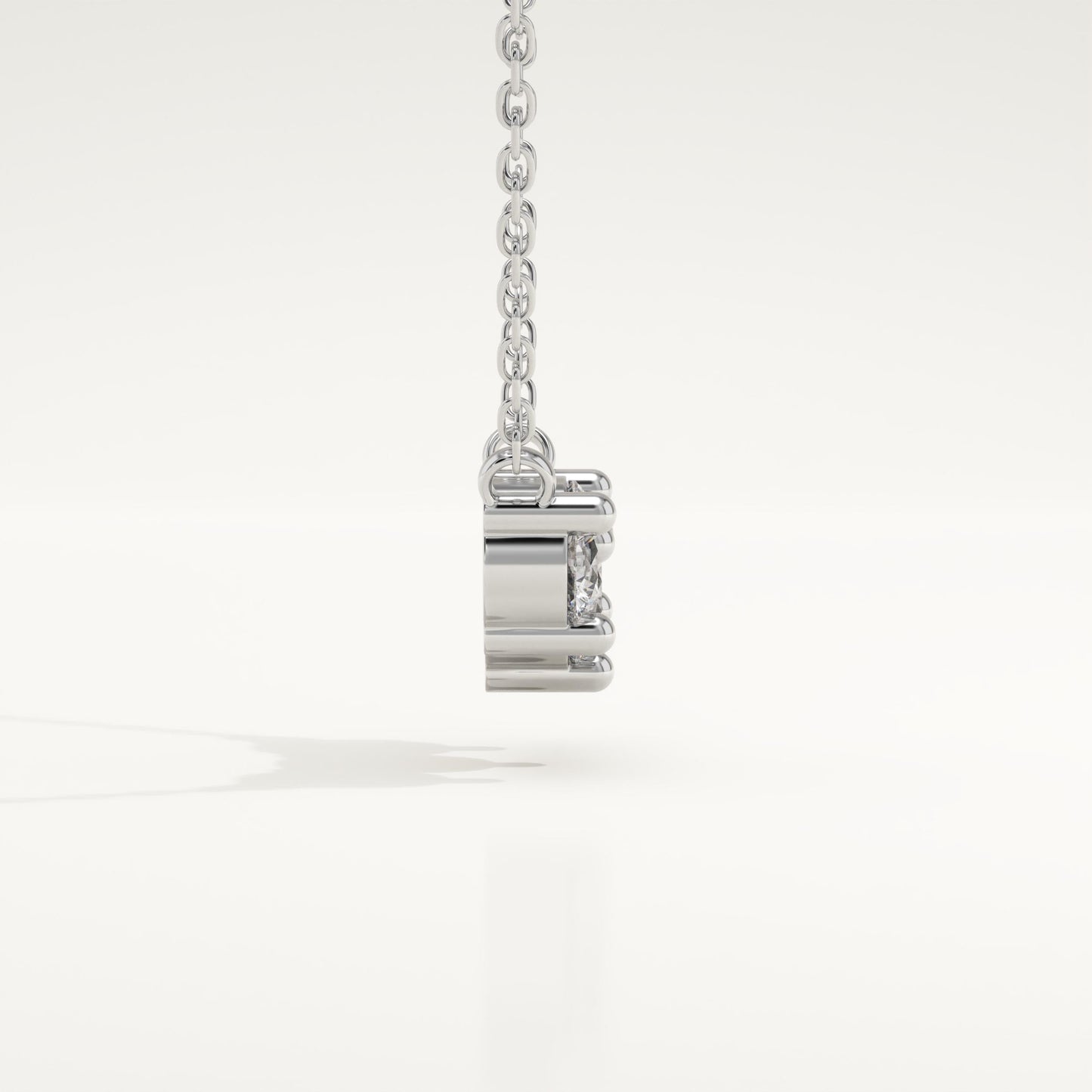 0.35 TCW Round Lab-Grown Diamond Three Stone Charm Necklace