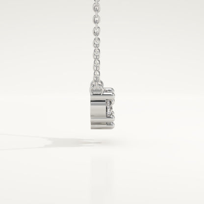 0.35 TCW Round Lab-Grown Diamond Three Stone Charm Necklace