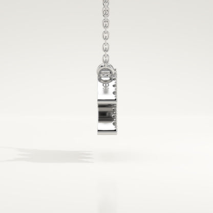 0.114 TCW Round Lab-Grown Diamond Aquarius Zodiac Necklace