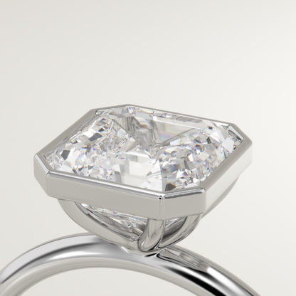 Asscher Cut Bezel Lab-Grown Diamond Engagement Ring