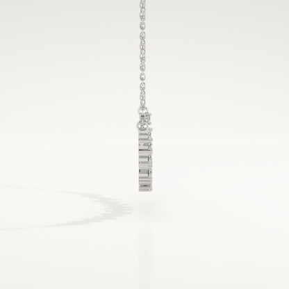 0.65 TCW Round Lab-Grown Diamond Cluster Charm Necklace
