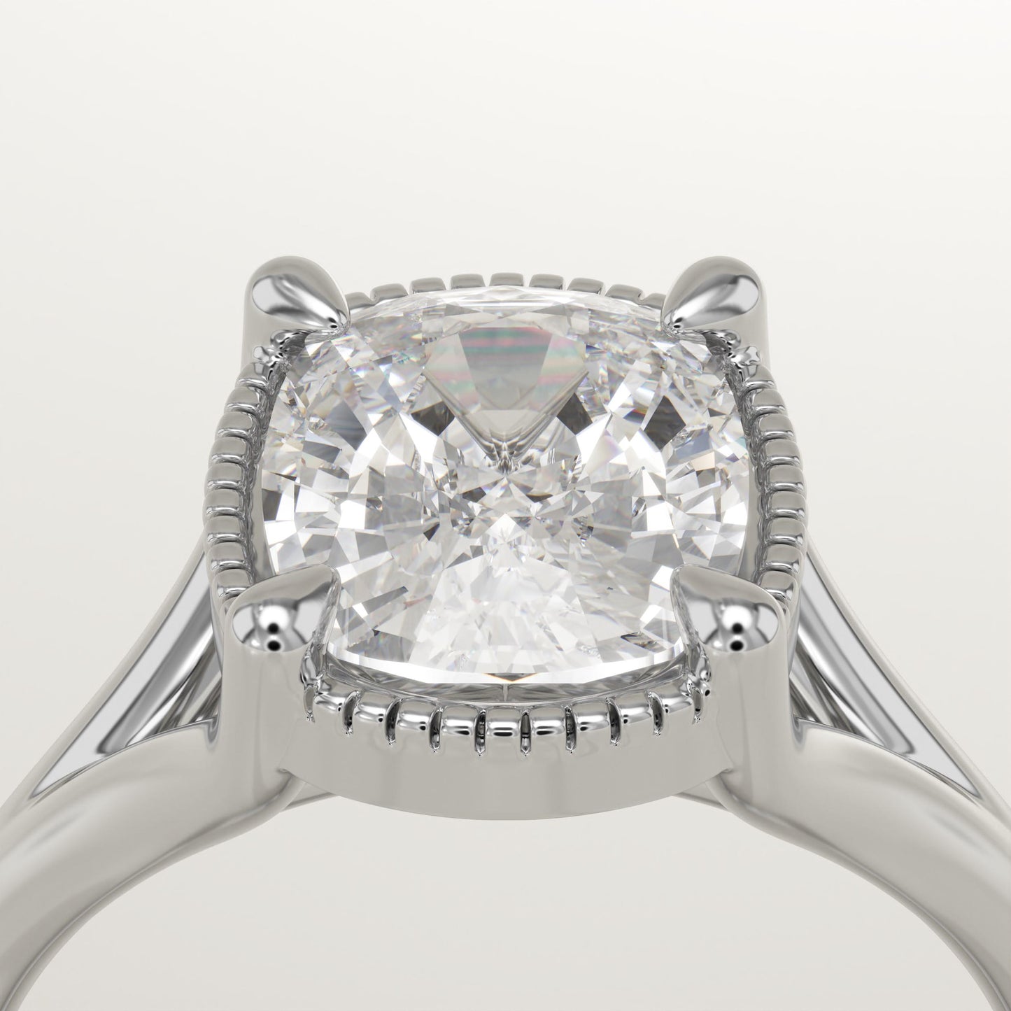 Elongated Cushion Cut Split Shank Lab-Grown Diamond Engagement Ring