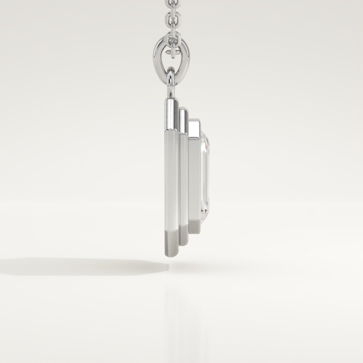 2 CT Emerald Lab-Grown Diamond Solitaire & Bezel Necklace