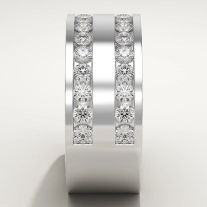 1.12 TCW Round Lab-Grown Diamond Channel Setting Wedding Band For Men