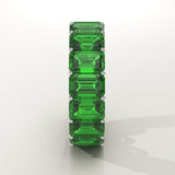 8.91 TCW Emerald Shaped May-Emerald Birthstone Wedding Band