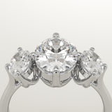 2.0 CT Oval Cut Three Stone Lab-Grown Diamond Engagement Ring