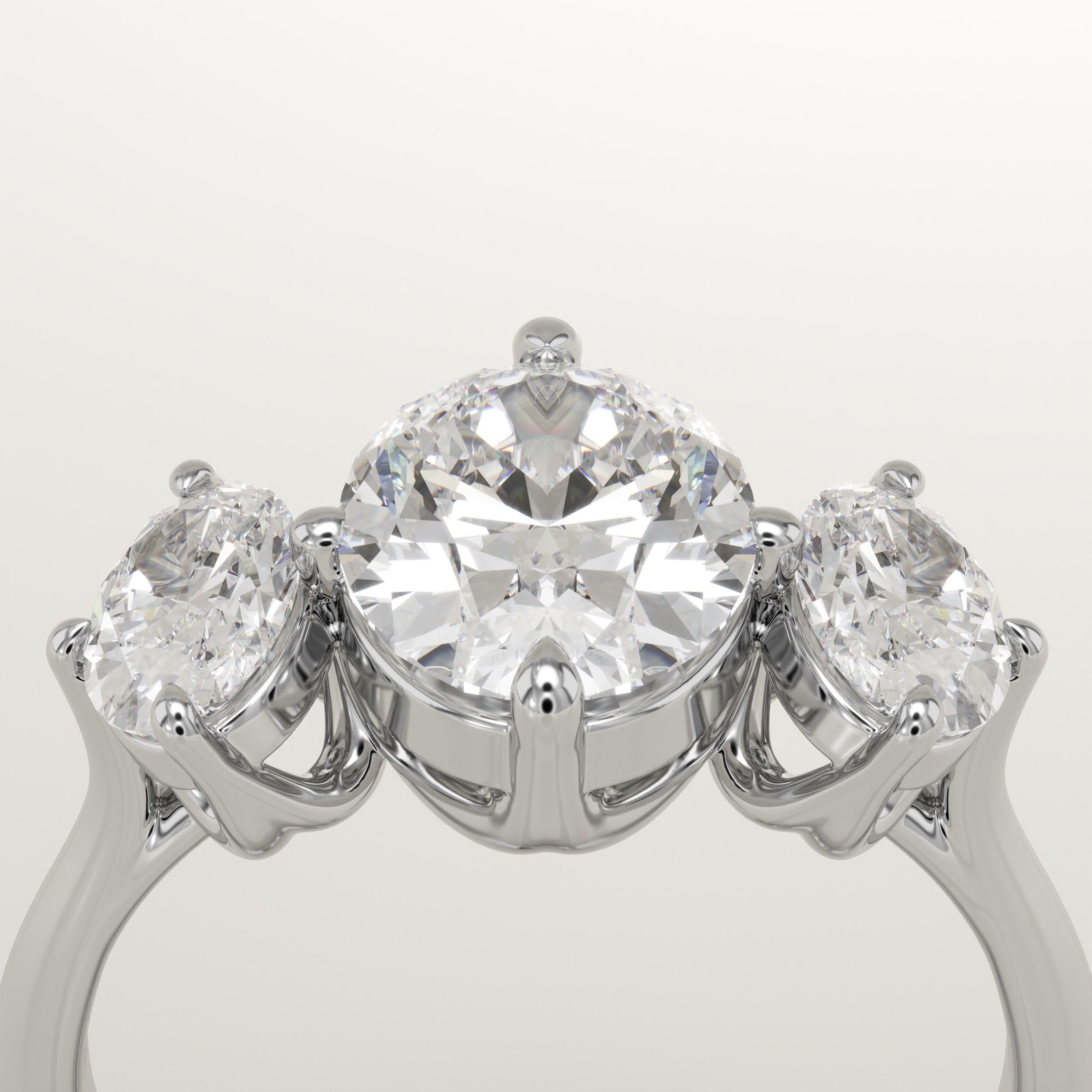 2.0 CT Oval Cut Three Stone Lab-Grown Diamond Engagement Ring