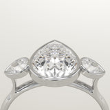 1.5 CT Pear Cut Three Stone Bezel Lab-Grown Diamond Engagement Ring