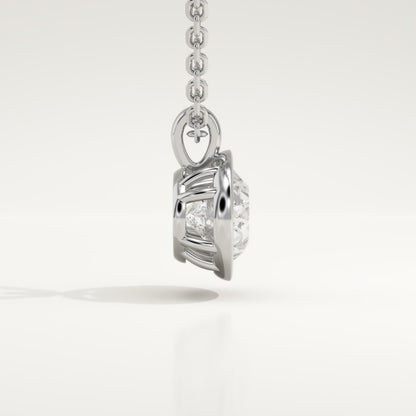 2 CT East West Oval Lab-Grown Diamond Solitaire & Bezel Necklace