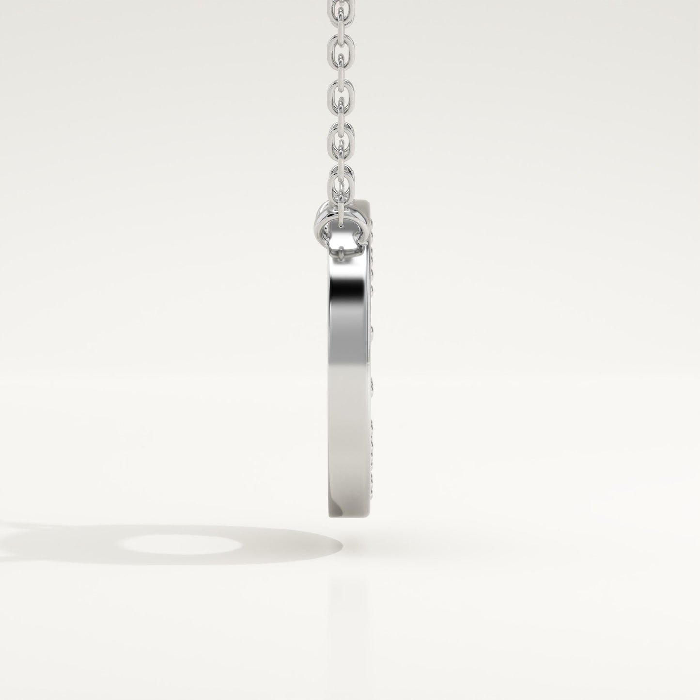 0.22 TCW Round Lab-Grown Diamond O Initial Necklace