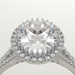 2.0 CT Oval Cut Halo & Pave Lab-Grown Diamond Engagement Ring