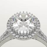 2.0 CT Oval Cut Halo & Pave Lab-Grown Diamond Engagement Ring
