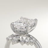 3.17 CT Emerald Cut Solitaire Lab-Grown Diamond Bridal Set