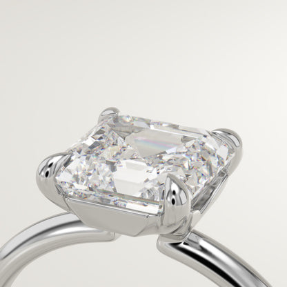 1.75 CT Asscher Cut Solitaire Moissanite Engagement Ring