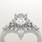 1.22 CT Oval Cut Cluster Lab-Grown Diamond Bridal Set