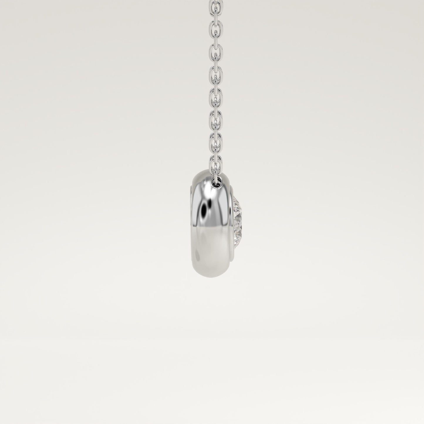 0.28 CT Round Lab-Grown Diamond Solitaire Bezel Necklace