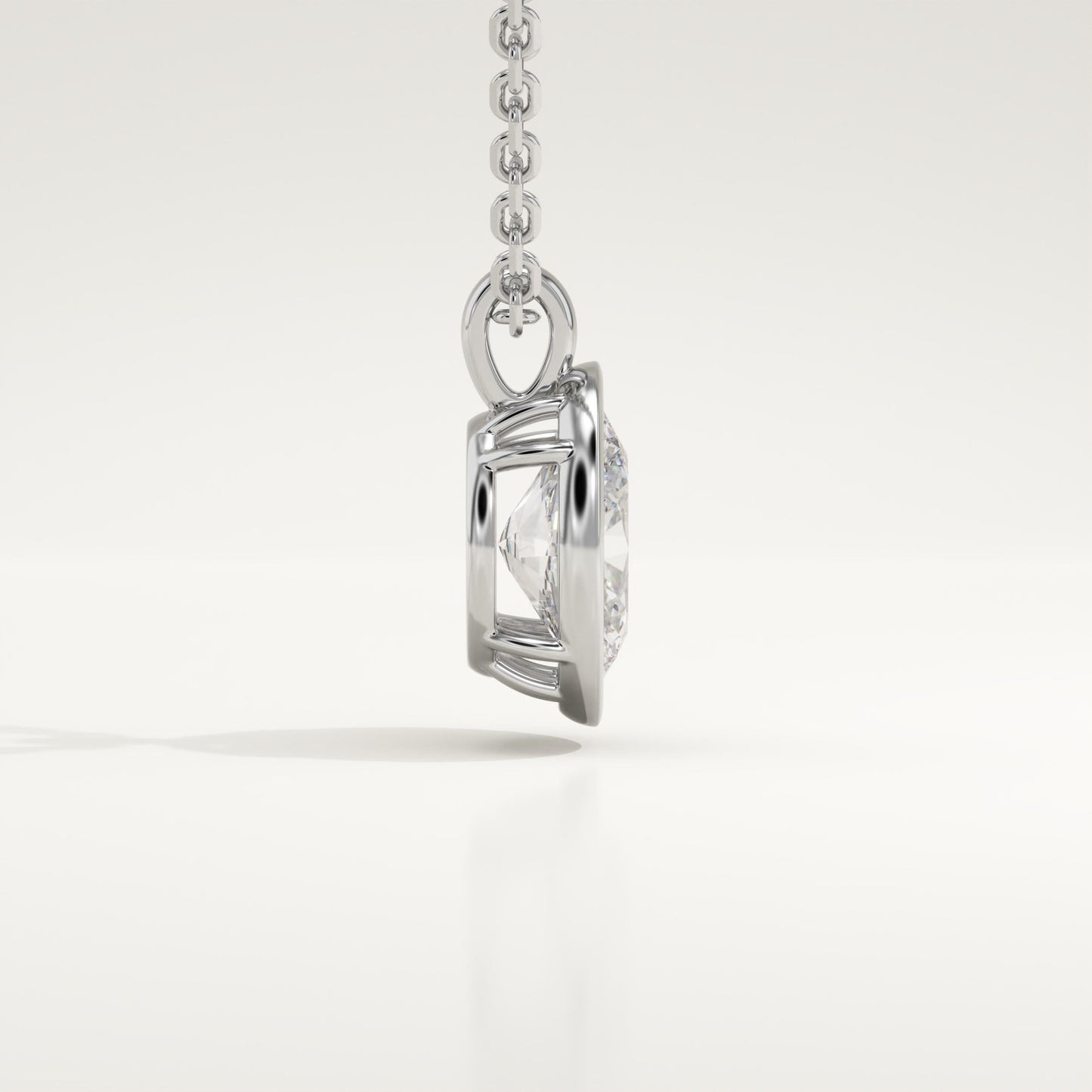2 CT Oval Lab-Grown Diamond Solitaire & Bezel Necklace