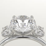 1.5 CT Round Cut Three Stone Lab-Grown Diamond Engagement Ring