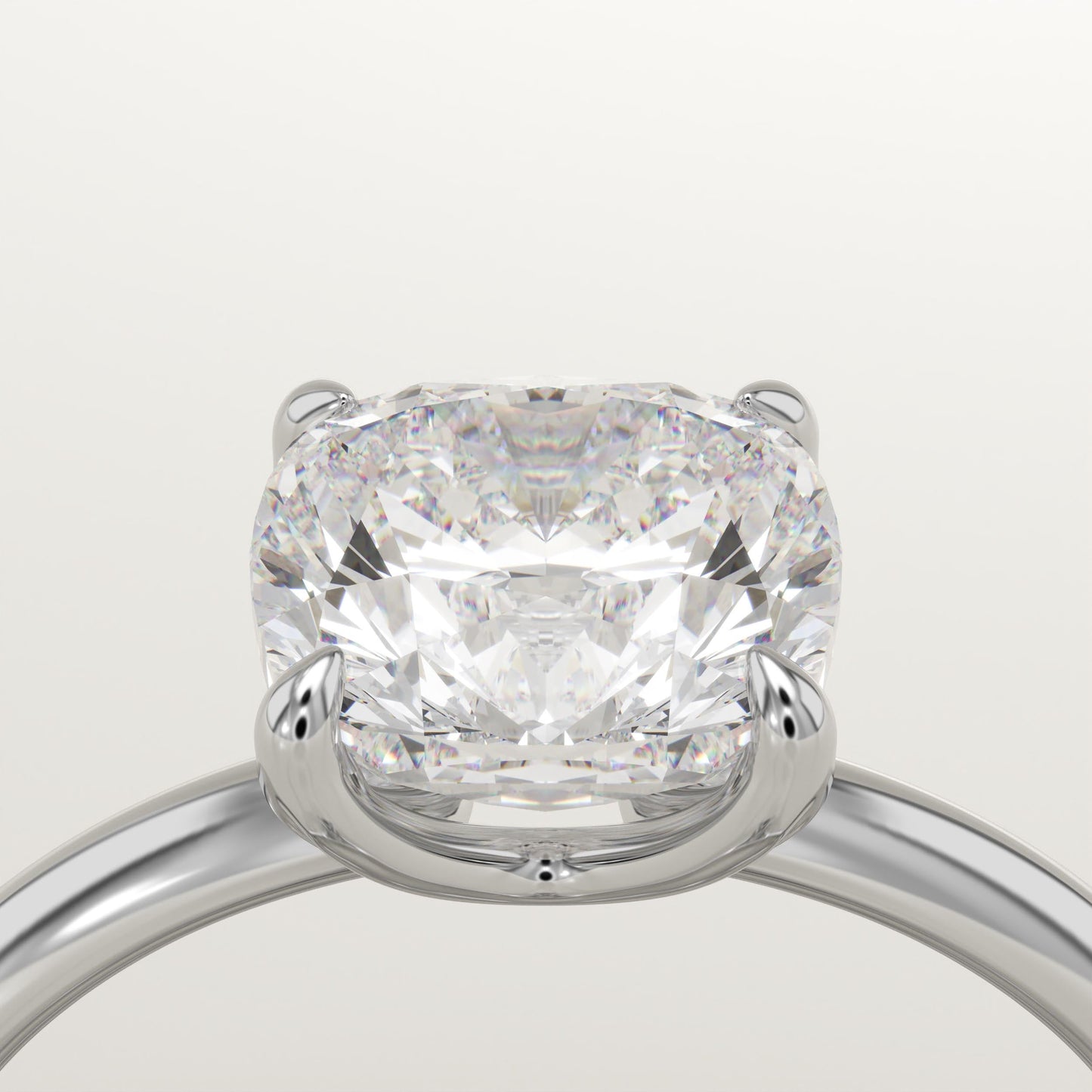 1.75 CT Cushion Cut Solitaire Moissanite Engagement Ring