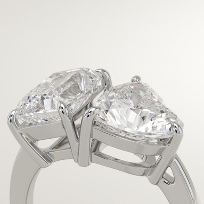 4.75 TCW Radiant & Heart Cut Toi Et Moi Lab-Grown Diamond Engagement Ring