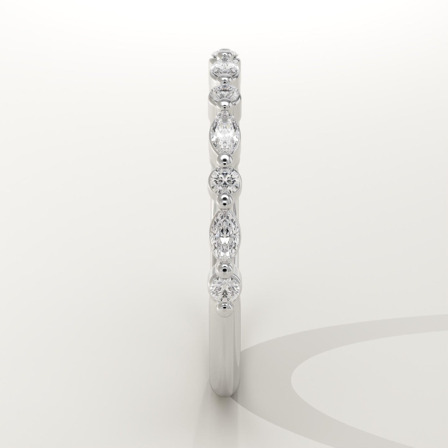 0.32 TCW Round & Marquise Lab-Grown Diamond Half Eternity Wedding Band