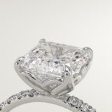 2.0 CT Asscher Cut Pave Lab-Grown Diamond Engagement Ring
