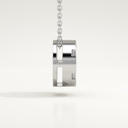 0.57 TCW Round Lab-Grown Diamond Circle Charm Necklace
