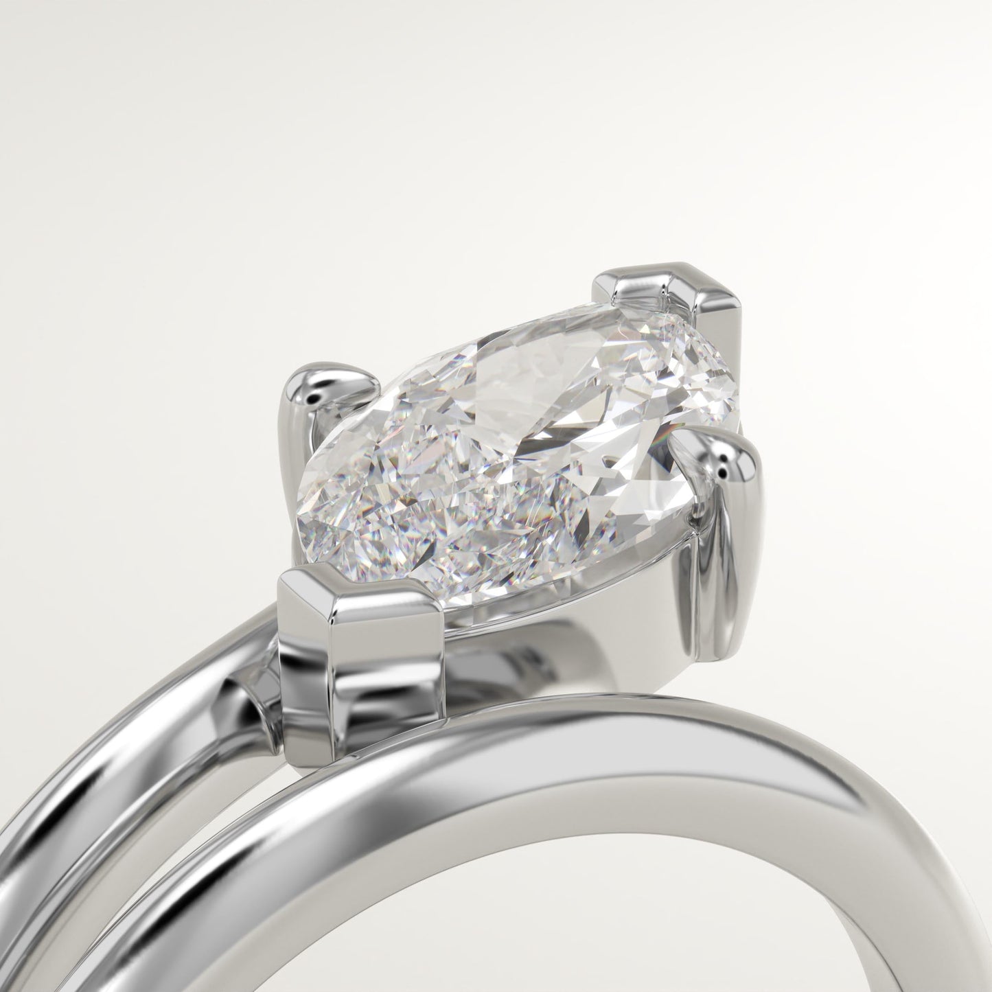 Marquise Cut Solitaire Lab-Grown Diamond Engagement Ring