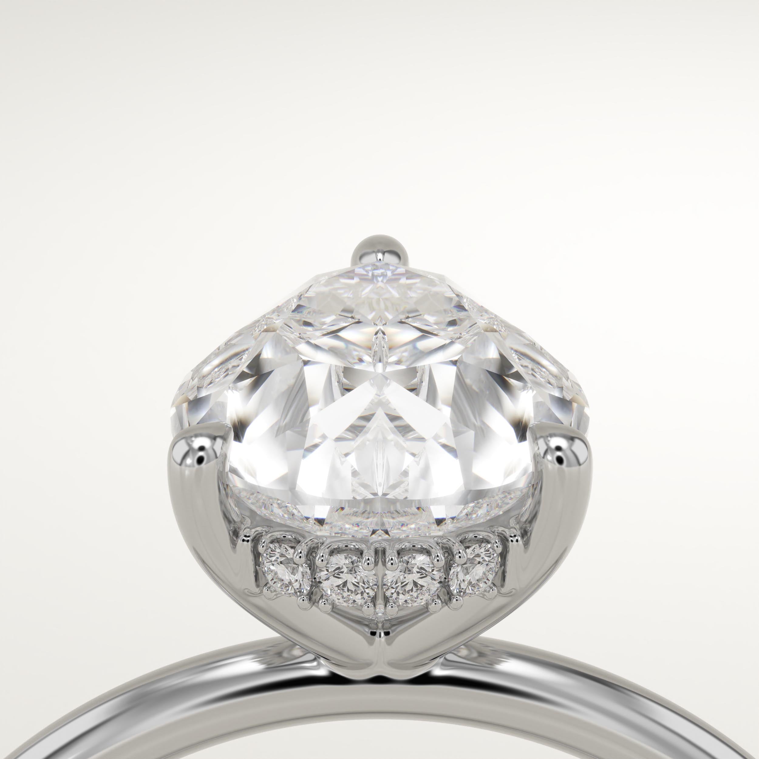 2.0 CT Pear Cut Hidden Halo Lab-Grown Diamond Engagement Ring