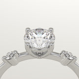 2.0 CT Round Cut Dainty Pave Lab-Grown Diamond Engagement Ring