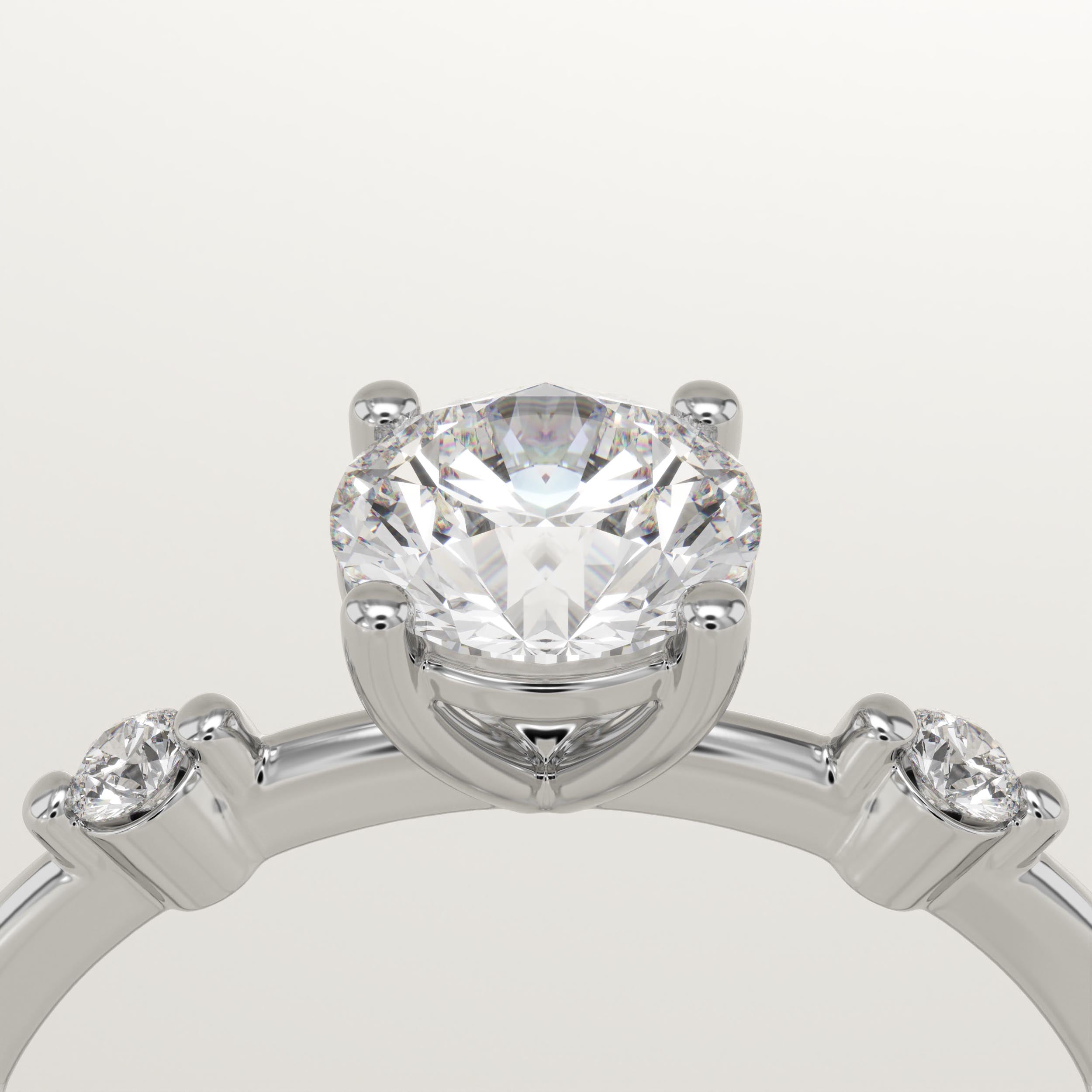 2.0 CT Round Cut Dainty Pave Lab-Grown Diamond Engagement Ring