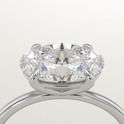 East West Oval Cut Solitaire Lab-Grown Diamond Engagement Ring