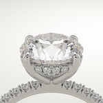 2.0 CT Round Cut Pave Lab-Grown Diamond Engagement Ring